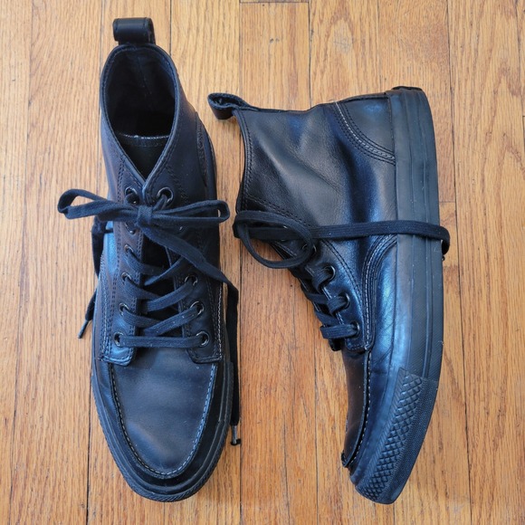 Converse Other - Converse Chuck Taylor All Star Outsider Black Leather Moc Toe Boots 10W 8M